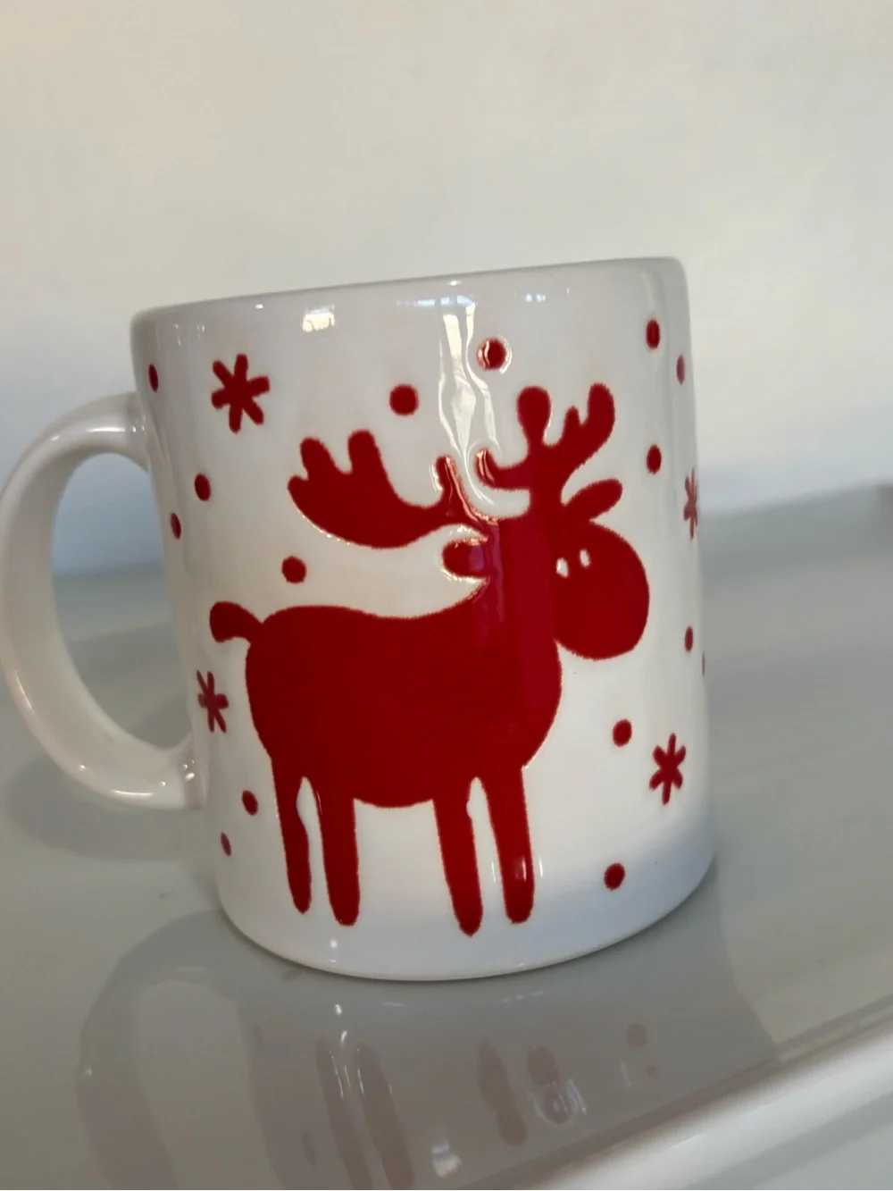 Rare Vintage Waechtersbach Germany. Red Willie Reindeer Christmas Mug - Flawed